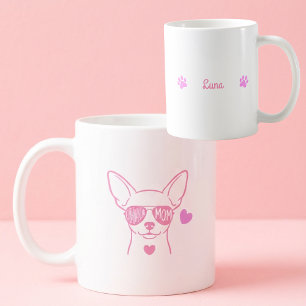 Pastellrosa Chihuahua-Hundemama-Tasse mit individu Kaffeetasse