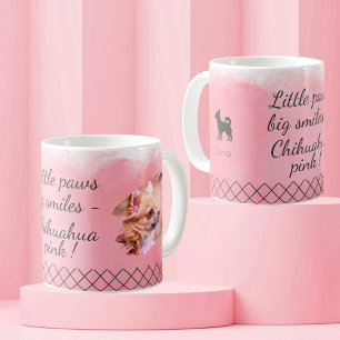 Pastellrosa Chihuahua - Personalisiertes Foto & Na Kaffeetasse