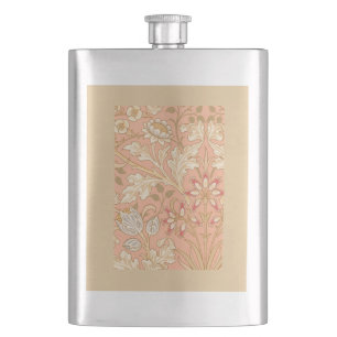 Pastellrosa Dekorative Blumen Flachmann