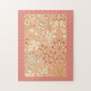 Pastellrosa Dekorative Blumen  Puzzle