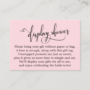Pastellrosa Display Brautparty Geschenkkarte Begleitkarte
