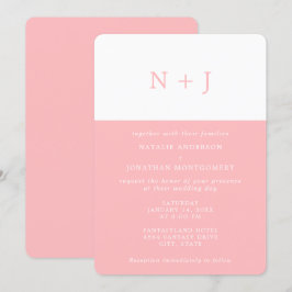 Pastellrosa Einfache Elegante Klassische Minimale  Einladung