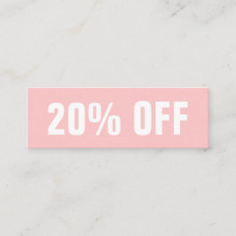 Pastellrosa einfache moderne Diskothek Mini Visitenkarte