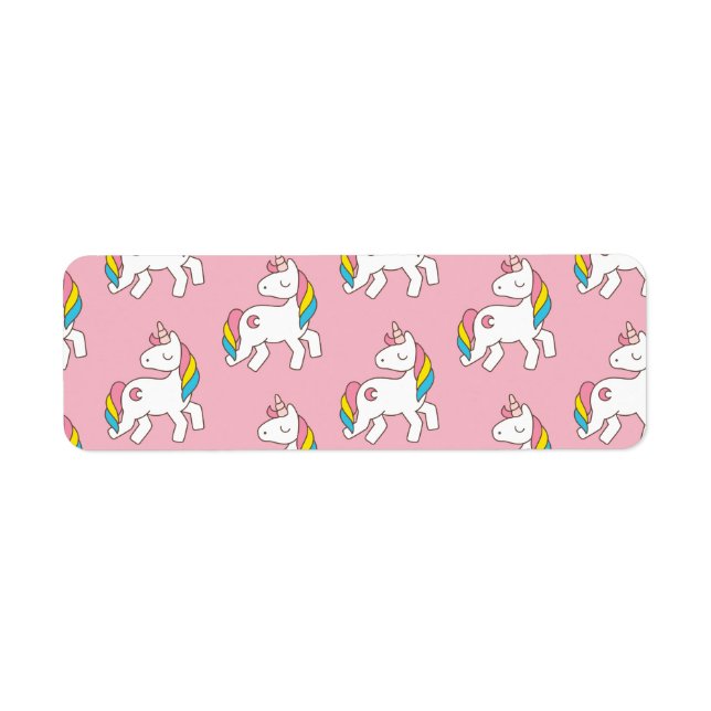 Pastellrosa Einhornmuster-Etikett (Vorne)