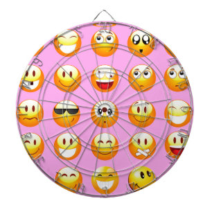 Pastellrosa Emoji Dartscheibe