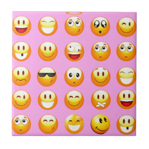 Pastellrosa Emoji Fliese