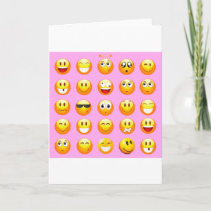 Pastellrosa Emoji Karte