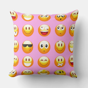 Pastellrosa Emoji Kissen