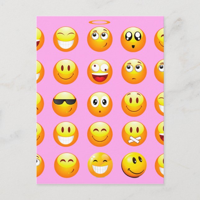 Pastellrosa Emoji Postkarte (Vorderseite)