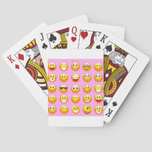 Pastellrosa Emoji Spielkarten