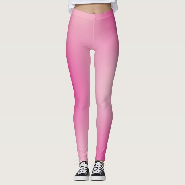 Pastellrosa Farben Abstrakt Blur Gradient Ombre Leggings (Vorderseite)