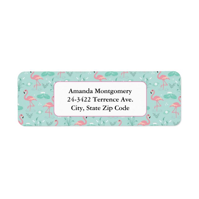 Pastellrosa Flamingos Grünes Muster (Vorne)