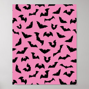 Pastellrosa Fledermaus Poster