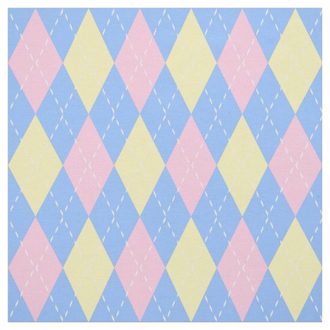 Pastellrosa Gelbes Raute-Muster Stoff (Muster)
