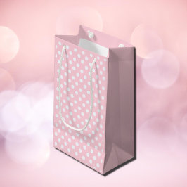 Pastellrosa gepunktete Geschenktasche Kleine Geschenktüte