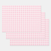 Pastellrosa Gingham-Geschenkpapierbögen