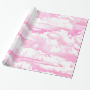 Pastellrosa-glückliche Wolken-Dekoration Geschenkpapier