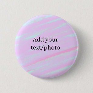 Pastellrosa grün Foto Text Wasserfarbe Retro Button