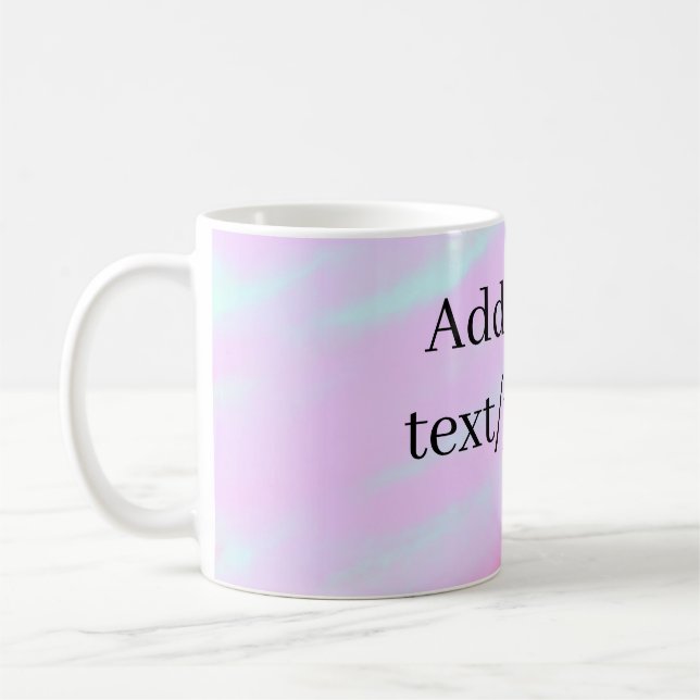 Pastellrosa grün Foto Text Wasserfarbe Retro  Kaffeetasse (Links)