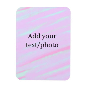 Pastellrosa grün Foto Text Wasserfarbe Retro Magnet