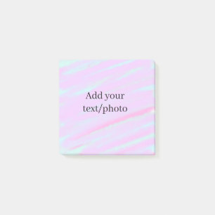 Pastellrosa grüne Foto-Text-Wasserfarbe Retro Post-it Klebezettel