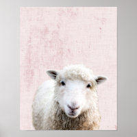 Pastellrosa Guck-Guck-Schaf Minimalistische Kinder