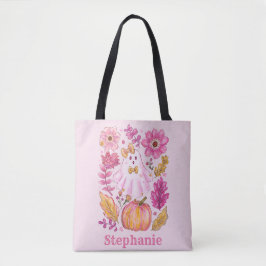 Pastellrosa Halloween-Geist mit individuellem Name