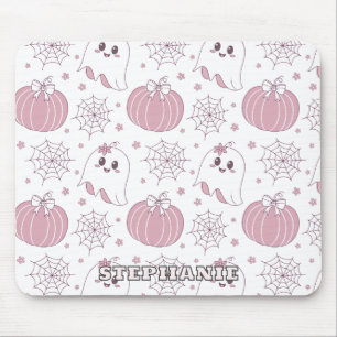 Pastellrosa Halloween Nahtloses Muster (3) Mousepad