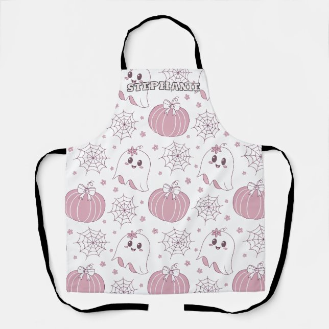 Pastellrosa Halloween Nahtloses Muster (3) Schürze (Vorderseite)