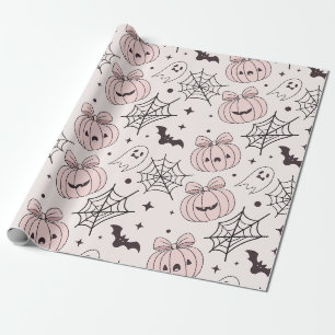 Pastellrosa Halloween Nahtloses Muster (5) Geschenkpapier