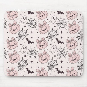 Pastellrosa Halloween Nahtloses Muster (5) Mousepad