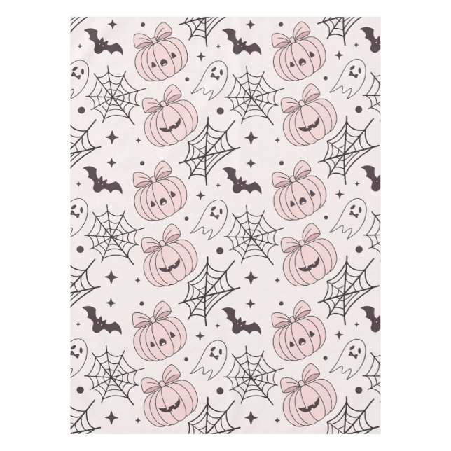 Pastellrosa Halloween Nahtloses Muster (5) Tischdecke (Vorderseite)