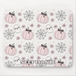 Pastellrosa Halloween Nahtloses Muster Mousepad