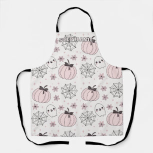 Pastellrosa Halloween Nahtloses Muster Schürze