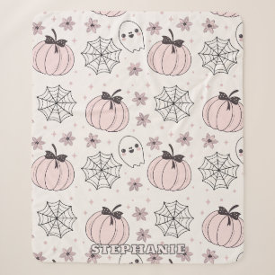 Pastellrosa Halloween Nahtloses Muster Sherpadecke