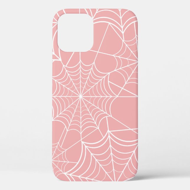 Pastellrosa-Halloween-Spinnennetz Case-Mate iPhone Hülle (Rückseite)
