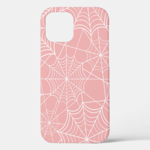 pastellrosa Halloween-Spinnennetz iPhone 12 Hülle