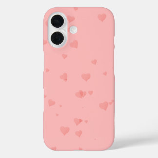 Pastellrosa-Herz-Handyhülle iPhone 16 Hülle