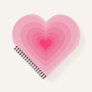 Pastellrosa Herzdesign - Modernes Symbol für Liebe Notizbuch