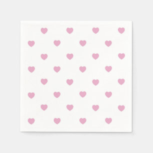 Pastellrosa Herzen, Papiertücher für Valentinstag Serviette