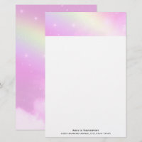 Pastellrosa Himmel mit gelbem Regenbogen
