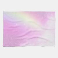 Pastellrosa Himmel mit gelbem Regenbogen