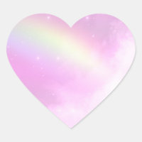 Pastellrosa Himmel mit gelbem Regenbogen