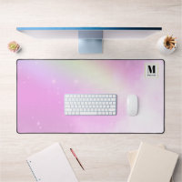 Pastellrosa Himmel mit gelber Regenbogenmonogramm