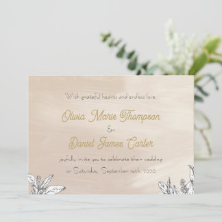 Pastellrosa Hochzeitseinladung Einladung