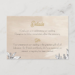 Pastellrosa Hochzeitseinlagekarte Begleitkarte