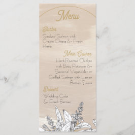 Pastellrosa Hochzeitsmenü Menükarte