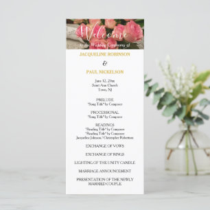 Pastellrosa-Hochzeitsprogramm Gold Programm