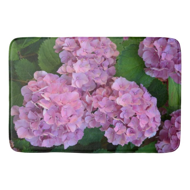 Pastellrosa Hortensia Hydrangea Blume Badematte (Vorderseite)