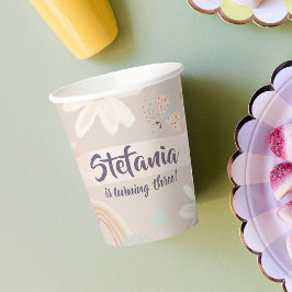 Pastellrosa individuelles Geburtstagspapier für Mä Pappbecher
